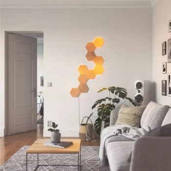 Nanoleaf | Elements Wood Look Hexagons kezdőcsomag (13 panel) | hidegfehér + melegfehér