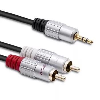 Audio Cable Qoltec 52340 2m 2xRCA 3.5mm Black