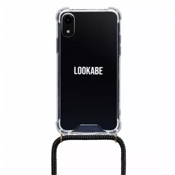 Lookabe Necklace Phone Case for iPhone XR, Gold/Black