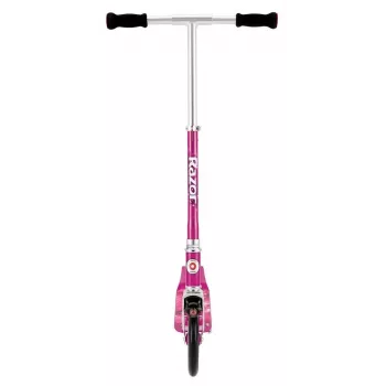 Kick scooter Razor A5 Lux — aluminium foldable, 20 cm polyurethane wheels, adjustable handlebar, max load 100 kg, pink