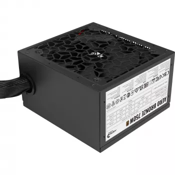 Aerocool AERO BRONZE 750W V2 ATX Power Supply ACPB-AR75AEC.12, 80 PLUS Bronze, Active PFC, Black