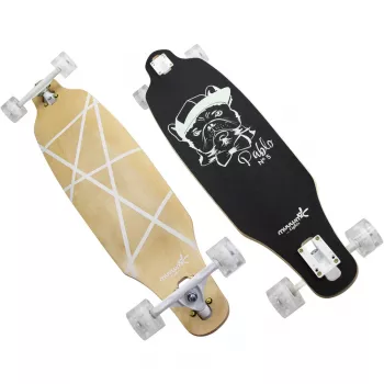 Longboard Muuwmi Lights GLOW ABEC 7 with light-up wheels, black/green