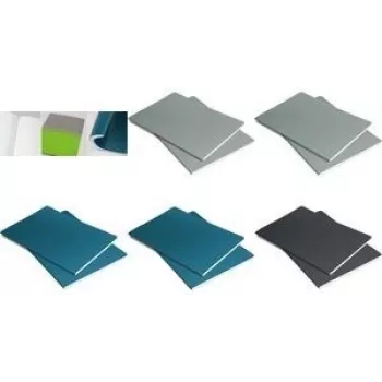 Notebook sigel LS301 A5 lined, softcover, light grey cover with neon green spine/edges