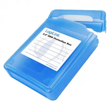 Logilink 3.5 HDD Protection Box for 1 HDD - hard drive protective enclosure - Blue (UA0133)