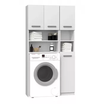 Bathroom storage cabinet top e shop ZESTAW MARPOL BIEL — freestanding, white frame, 10 shelves
