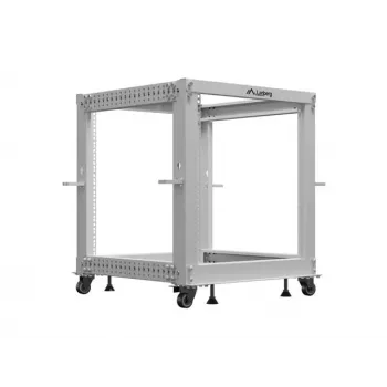 19 inch Open Rack LANBERG 12U, adjustable depth 600–1100 mm, grey