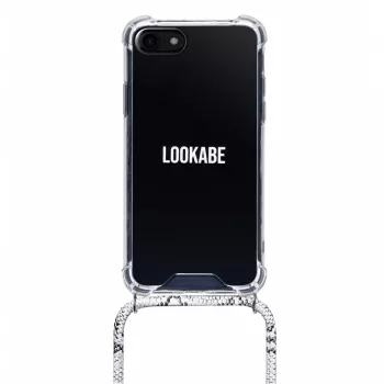 Necklace case Lookabe Snake Edition for iPhone 7/8 Plus — silver, wearable phone sleeve