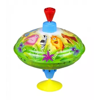 Spinning top Lena Humming top Wild animals 16 cm — wooden spinning toy by Lena, 16 cm diameter