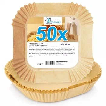 Paper Fryer Liners 16×16 cm (50 pcs) for Air Fryer / Deep Fryer — No name