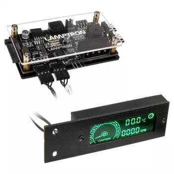 Lamptron TC20 PCI fan and RGB LED controller, black — PCI slot-mounted fan/LED hub