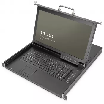 KVM Console Digitus 17 inch HD LCD 8-Port VGA German Keyboard