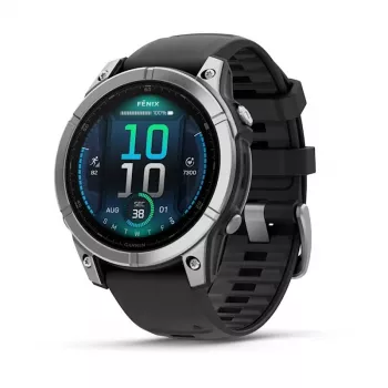 Garmin Fenix E smartwatch 47 mm, 1.3" AMOLED touchscreen 416 x 416 pixels, stainless steel, GPS, Wi-Fi, Black/Silver