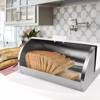 Maestro MR-1676-WHITE Bread Box, White