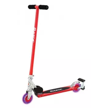 Classic scooter Razor S Spark Sport — steel frame, foldable, 2 wheels, foot brake, for ages 8+, max load 100 kg, black/red