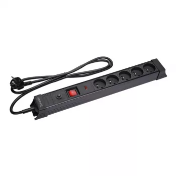 Power strip Hawk HWPS502BK 1.5 m cable, 5 outlets, surge protection