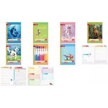ROTH Homework Planner Colouring Pencils (Buntstifte) Klipp & Klar, A5, Lined, 96 Sheets (ROTH 89493)