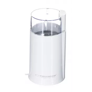 Electric blade coffee grinder ESPERANZA EKC001W — 160 W, 50 g capacity, stainless steel blades, translucent white
