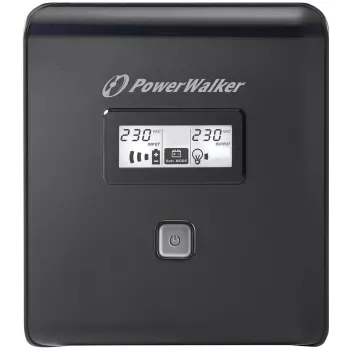 PowerWalker VI 1000 LCD Line-Interactive UPS 1000 VA 600 W, 4 outlets (2x Schuko, 2x IEC C13), USB