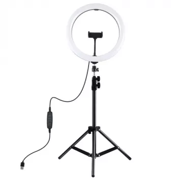 LED Ring Light 30cm with Tripod Stand up to 1.1m and Phone Holder, USB