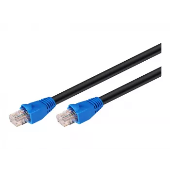 network cable RJ45 Outdoor Goobay Category 6 UTP (U/UTP) Straight 50m (Black), Black