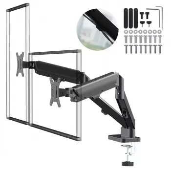 Maclean 2 monitor mount, gas spring, 17-32, 2-10kg, black, MC-134
