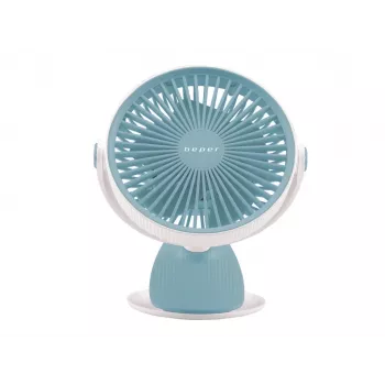 Beper P206VEN420 Clip-On Rechargeable USB Desk Fan with 3 Speeds, 14.5 cm Guard, 2000 mAh Battery, White
