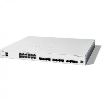 Cisco Catalyst C1300-24XTS Managed L2/L3 Switch, 24-Port (12x 10GE RJ-45 + 12x 10GE SFP+), 480 Gbit/s, RJ-45/USB-C Console, 16,000 MAC Table, Rack-mount