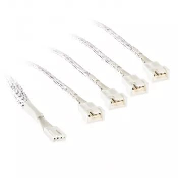 Kolink 1-4 PWM Fan Splitter Cable - 35cm, braided, white (PGW-AC-KOL-161)