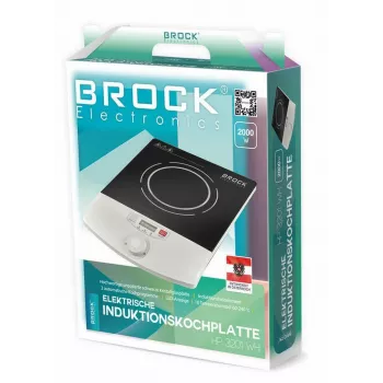 Brock HP 3201 WH single-zone induction hob, 60-240 °C, Black/White