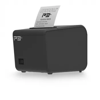 CUSTOM P3L 911MX010300733 POS Printer, 58/80 mm, Ethernet, USB, RS-232, Paper Reduction, Black