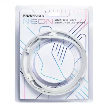 Phanteks PH-NELEDKT_CMBO_WT01 Neon D-RGB LED Strip Combo Set, 40 cm, 2 pcs, White