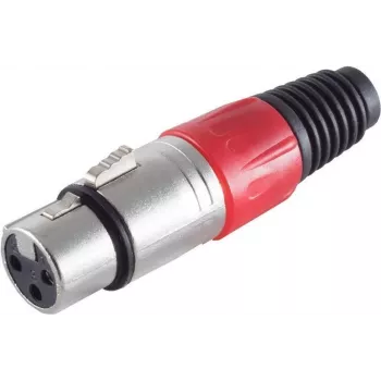 XLR Connector ShiverPeaks BS55022-R Red, 3-pin microphone/audio connector
