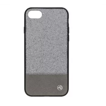 Tellur Synthetic Leather Glitter II Cover TLL121184 for Apple iPhone 7/8, 11.9 cm (4.7 inch), Silver