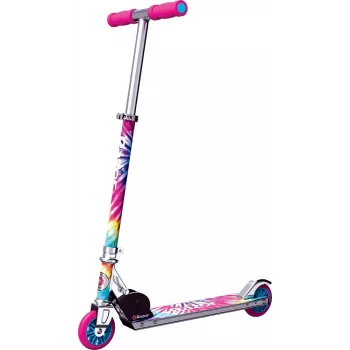 Children's scooter Razor A Tie-Dye — aluminium foldable 2-wheel scooter, adjustable handlebars, ABEC-5, max load 65 kg
