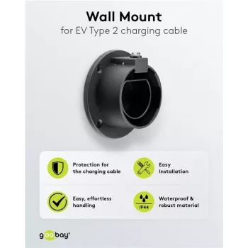 Goobay 61141 Wall Holder for Type 2 EV Charging Cable