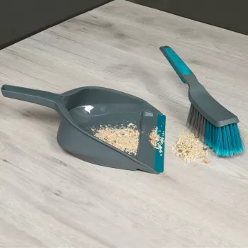 Beldray LA049254EU7 Kitchen Dustpan and Brush, 33.5 x 23.5 x 10.4 cm, Grey/Blue