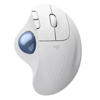 Logitech Ergo Series ERGO M575S - Trackball - ergonomisch - optisch - 5 Tasten - kabellos - Bluetooth, 2,4 GHz - Logitech Logi Bolt USB-Receiver - Off White (910-007030)