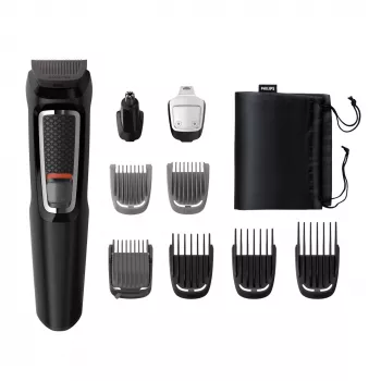 Multigroomer trimmer Philips MULTIGROOM Series 3000 9-in-1 MG3740/15 — NiMH battery, 60 min runtime, stainless steel blades, 9 combs, black