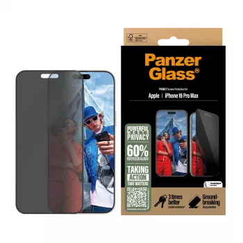 PanzerGlass ® adatvédő képernyővédő iPhone 16 Pro Max | Ultra-Wide Fit EasyAlignerrel