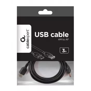 Gembird CCP-USB2-AMAF-10 USB 2.0 Type-A hosszabbítókábel (AM/AF), 3 m, fekete