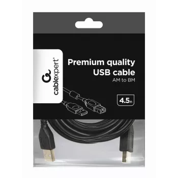 GEMBIRD prémium minőségű USB A-dugó - B-dugó kábel 4,5m - fekete