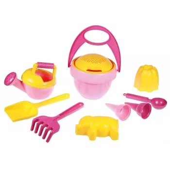 Lena Happy Sand Girls I 10 pcs, Sand toy set, 1 yr(s), Pink, Yellow