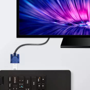 ATEN HDMI-VGA konverter, fehér, műanyag, 1920 x 1200 pixel, 1080p, HDMI, VGA