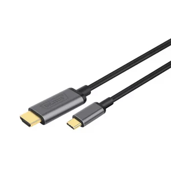 DIGITUS USB-C to HDMI Adapter Cable, 4K/30Hz, 1.8 m, Black