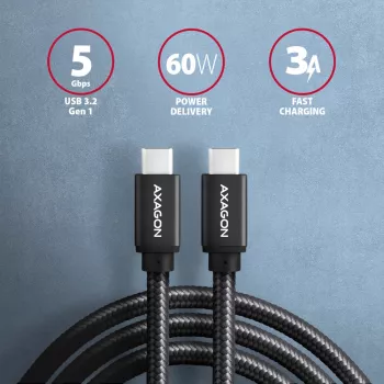Axagon BUCM3-CM10AB SPEED USB-C <> USB-C 3.2 Gen 1 kábel 1 m