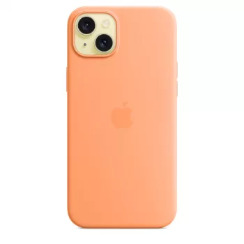 Apple szilikon tok MagSafe-dzsel iPhone 15 Plus-hoz, Sorbet Orange
