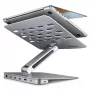 Axagon HMC-STND Multi-port USB-C 5Gbps hub and aluminum stand for laptops. HDMI 4k/60Hz, GLAN, PD and 3 USB-A ports. USB-C cable 60 cm.