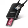 AXAGON ADM2-AM SSD-ház USB-A 10 Gbit/s egyetlen M.2 NVMe/SATA-meghajtóhoz, USB 3.2 Gen 2, 10 cm kábel, fekete