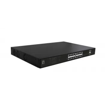 LevelOne GEP-2021 network switch Unmanaged Gigabit Ethernet (10/100/1000) Power over Ethernet (PoE) 1U Black
