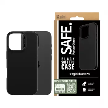 PanzerGlass SAFE. by ® TPU tok fekete iPhone 16 Pro, tok, Apple, Apple - iPhone 16 Pro, fekete